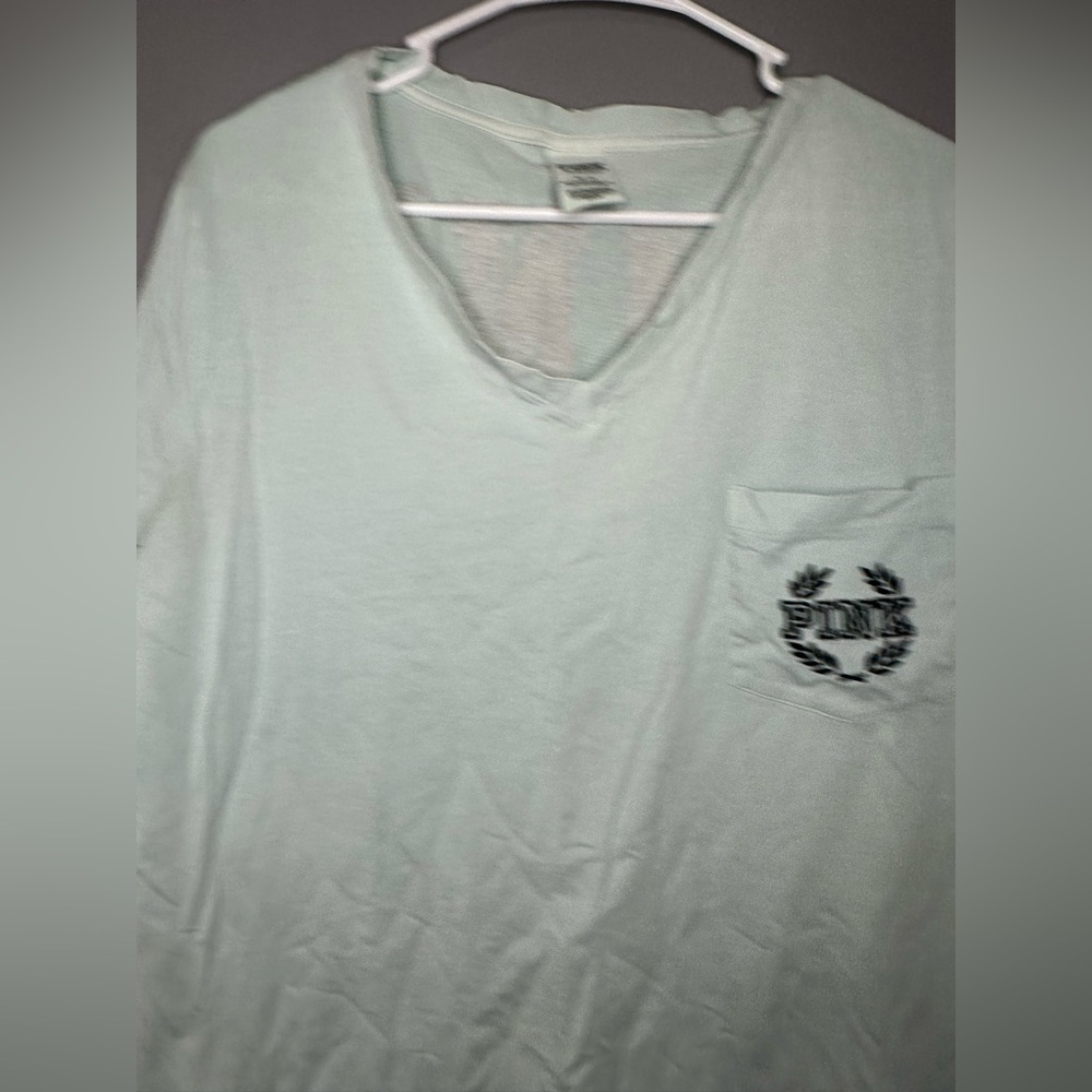 PINK Victoria's Secret Mint V-Neck Tee - Picture 6 of 12